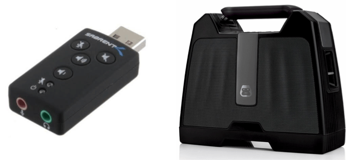 Sabrent USB 2.0 External 2.1 Surround Sound Adapter and wireless speaker