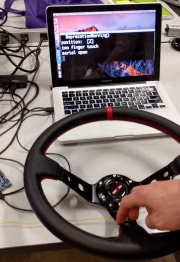 Figure 7a. Steering wheel with two finger touch configuration