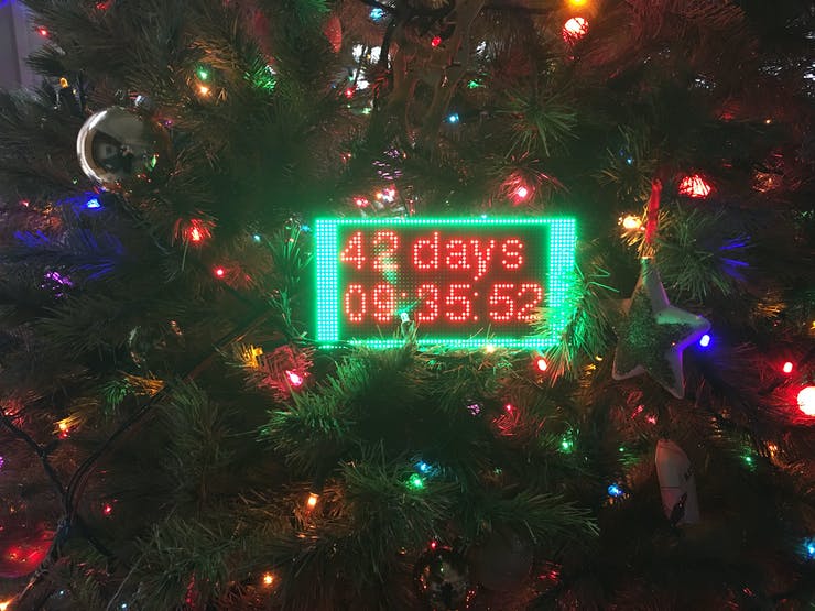 Completed PocketBeagle® Christmas Countdown Clock 