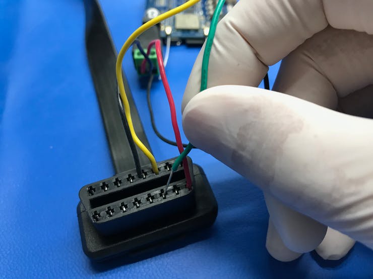 Hook-up wires to female OBDII connector