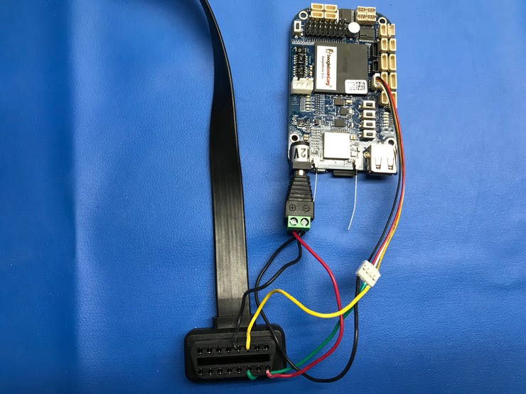 BeagleBone and OBDII completely connected.