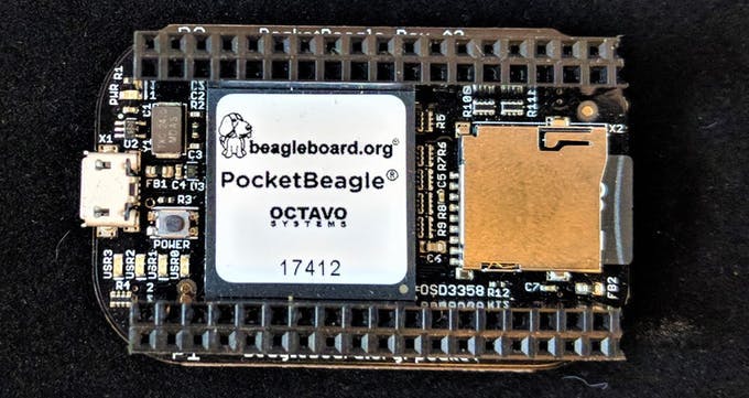 BeagleBoard.org® PocketBeagle® with headers installed