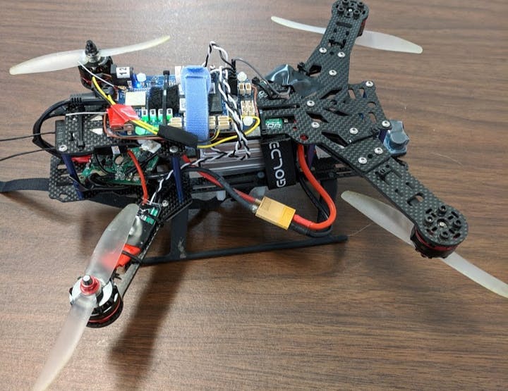 ESCs are mounted on the arms with zipties