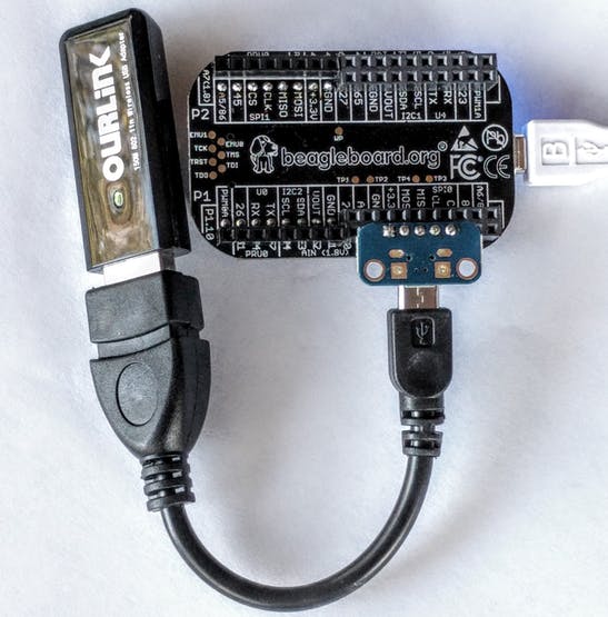 A USB WiFi adapter can easily be connected to the PocketBeagle.