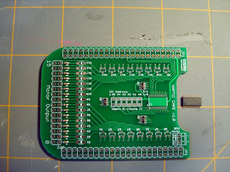 Now for the PCA9685 PWM controller. This is in a 28-TSSOP package. Pretty small but not anything to worry about!