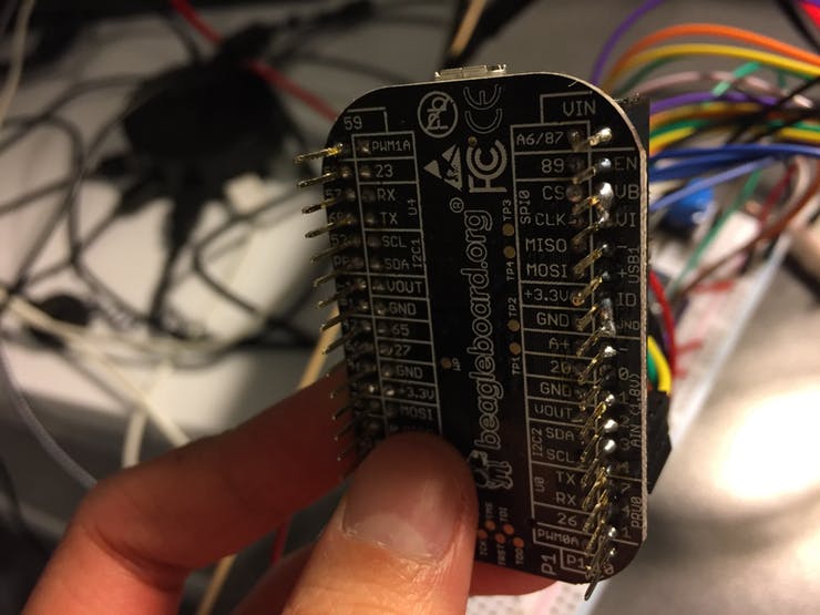 Pins soldered together