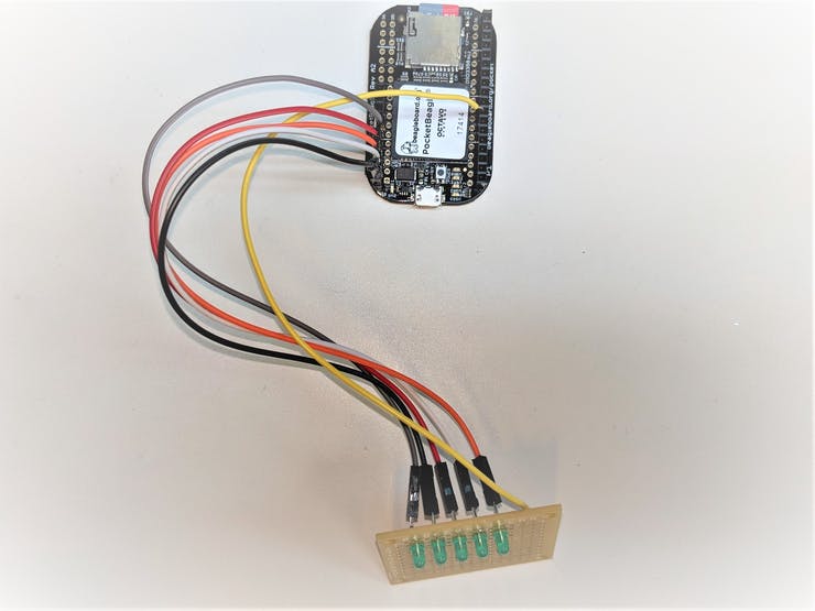 Connecting the LED module to PocketBeagle
