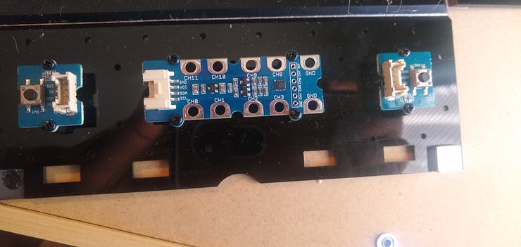 push buttons and a I2C 12 key touch sensor