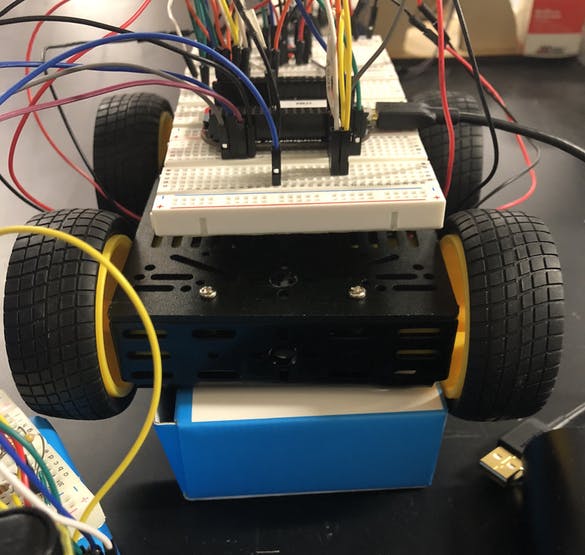 Front View of RC Car with Wiring